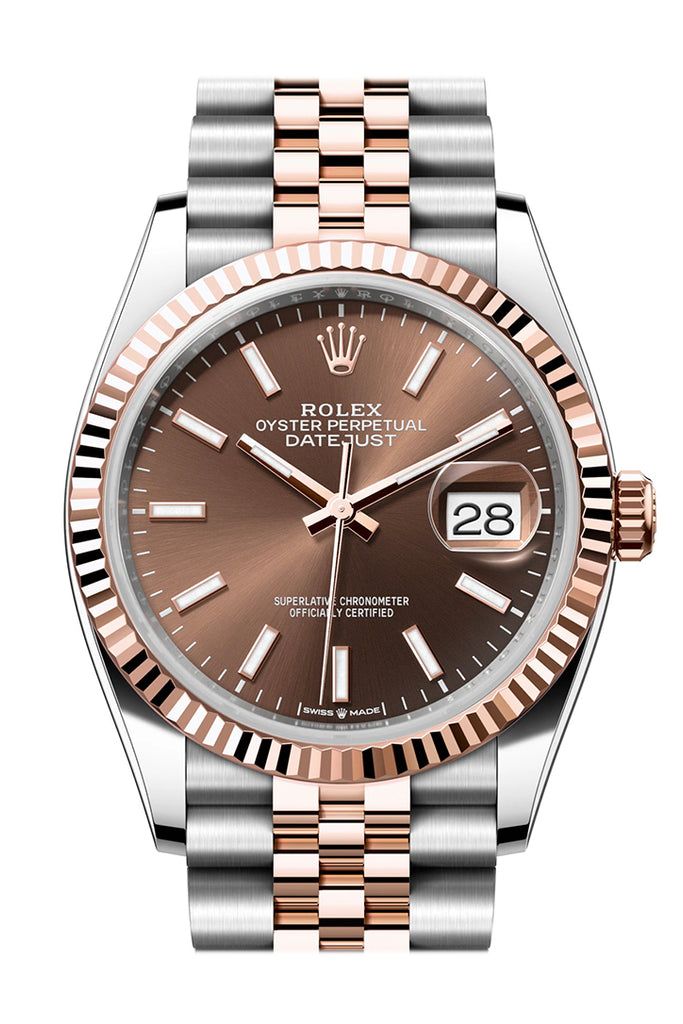 Rolex Datejust 36 Chocolate Dial Fluted Rose Gold Two Tone Jubilee 126 rolex-datejust-36-chocolate-dial-fluted-rose-gold-two-tone-jubilee-126