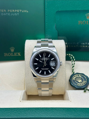 Rolex Datejust 36 126200, 2024, black index dial, Oyster bracelet