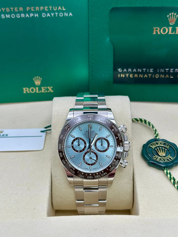 Rolex Cosmograph Daytona Platona Ice Blue Sticks Dial Oyster Bracelet 126506