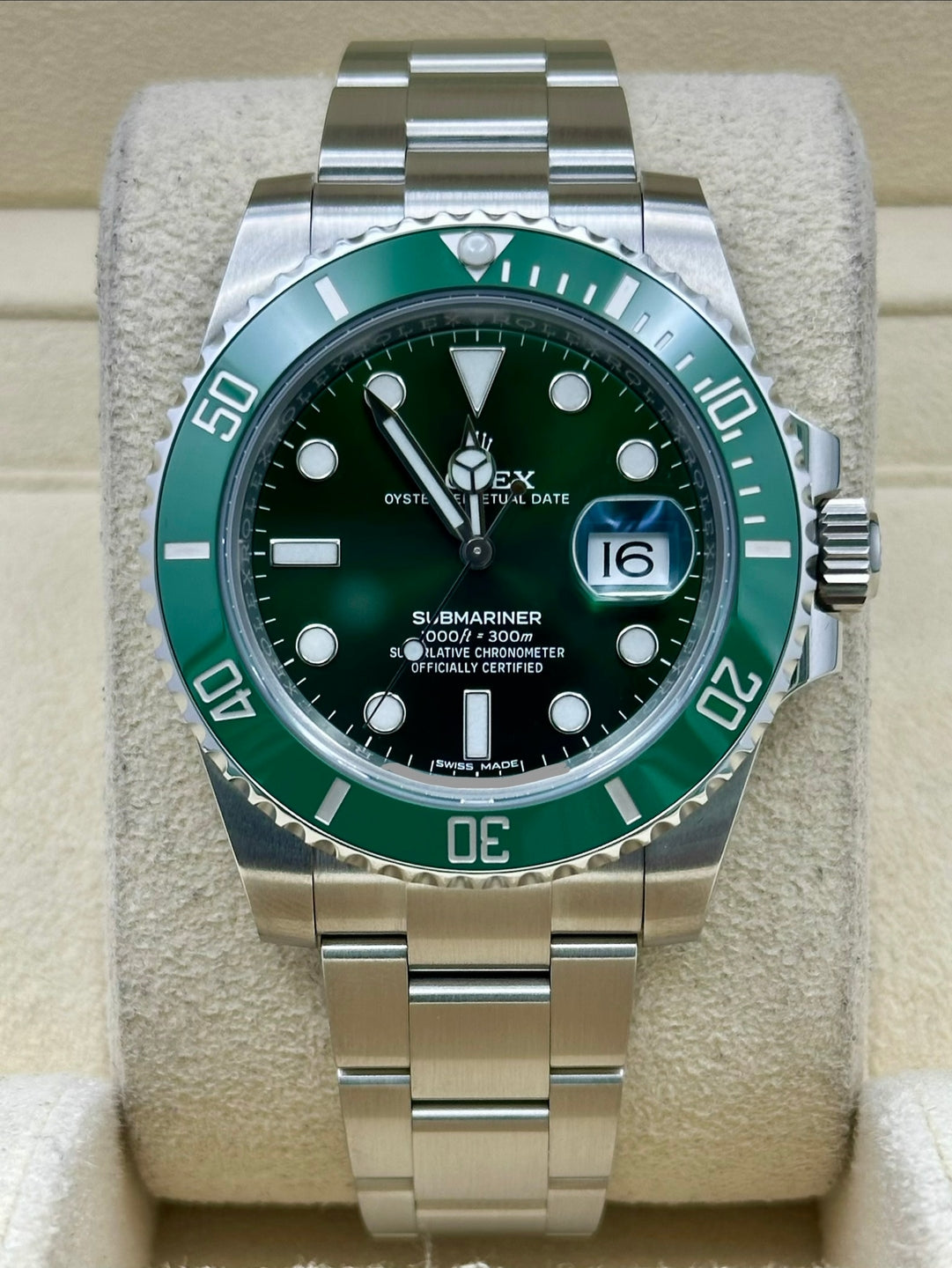 Rolex Submariner Hulk 116610LV, 2020, green dial, Oyster bracelet