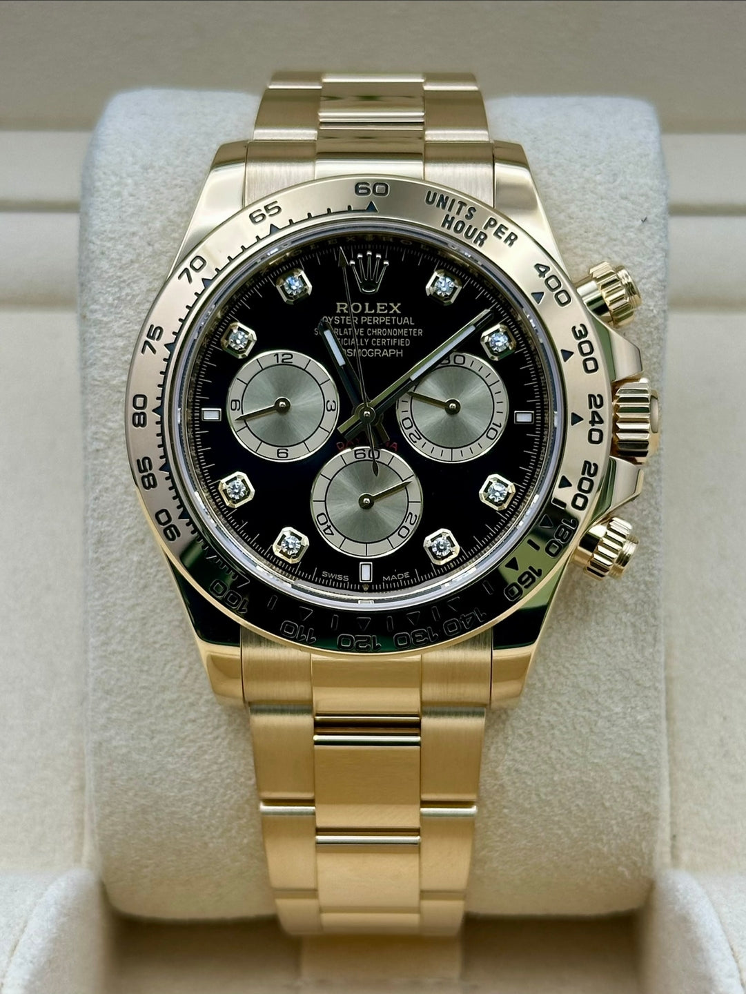 Rolex Daytona 126508, 2024, black diamonds dial, Oyster bracelet