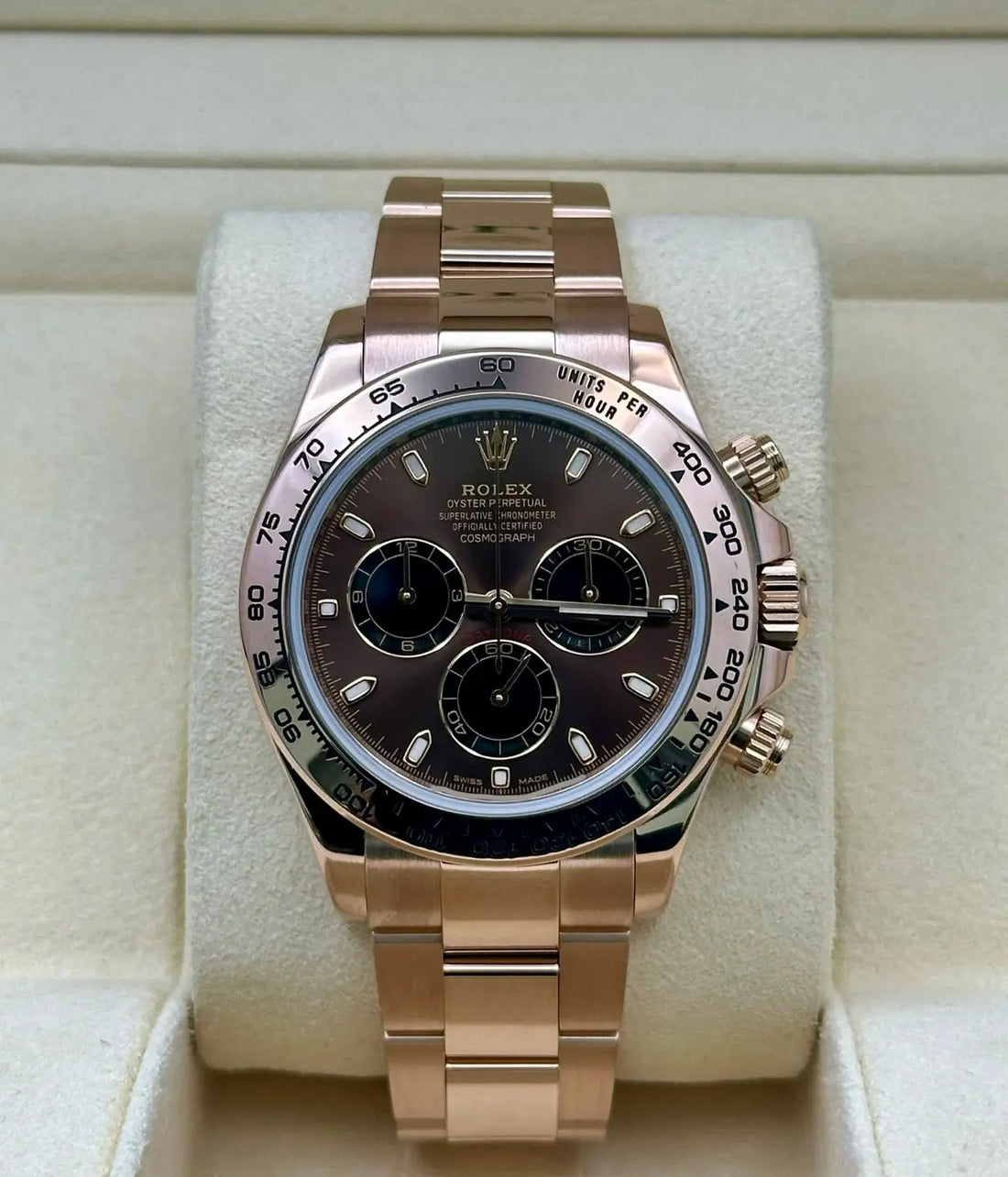 Rolex Everose Gold Cosmograph Daytona 40 Watch - Chocolate and Black Index Dial - 116505 chocbki