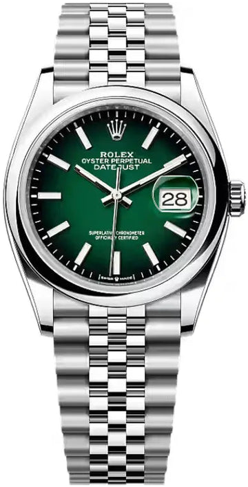 Rolex White Rolesor Datejust 36  - Green Ombré Dial - Jubilee Bracelet - 126200