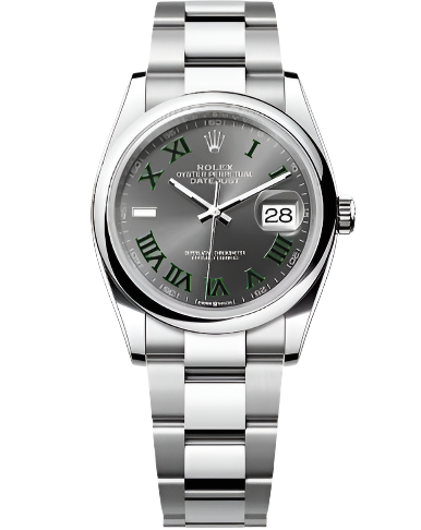 Rolex Oystersteel Datejust 36 Watch - Domed Bezel - Wimbledon Dial - Oyster Bracelet - 126200 wimoys