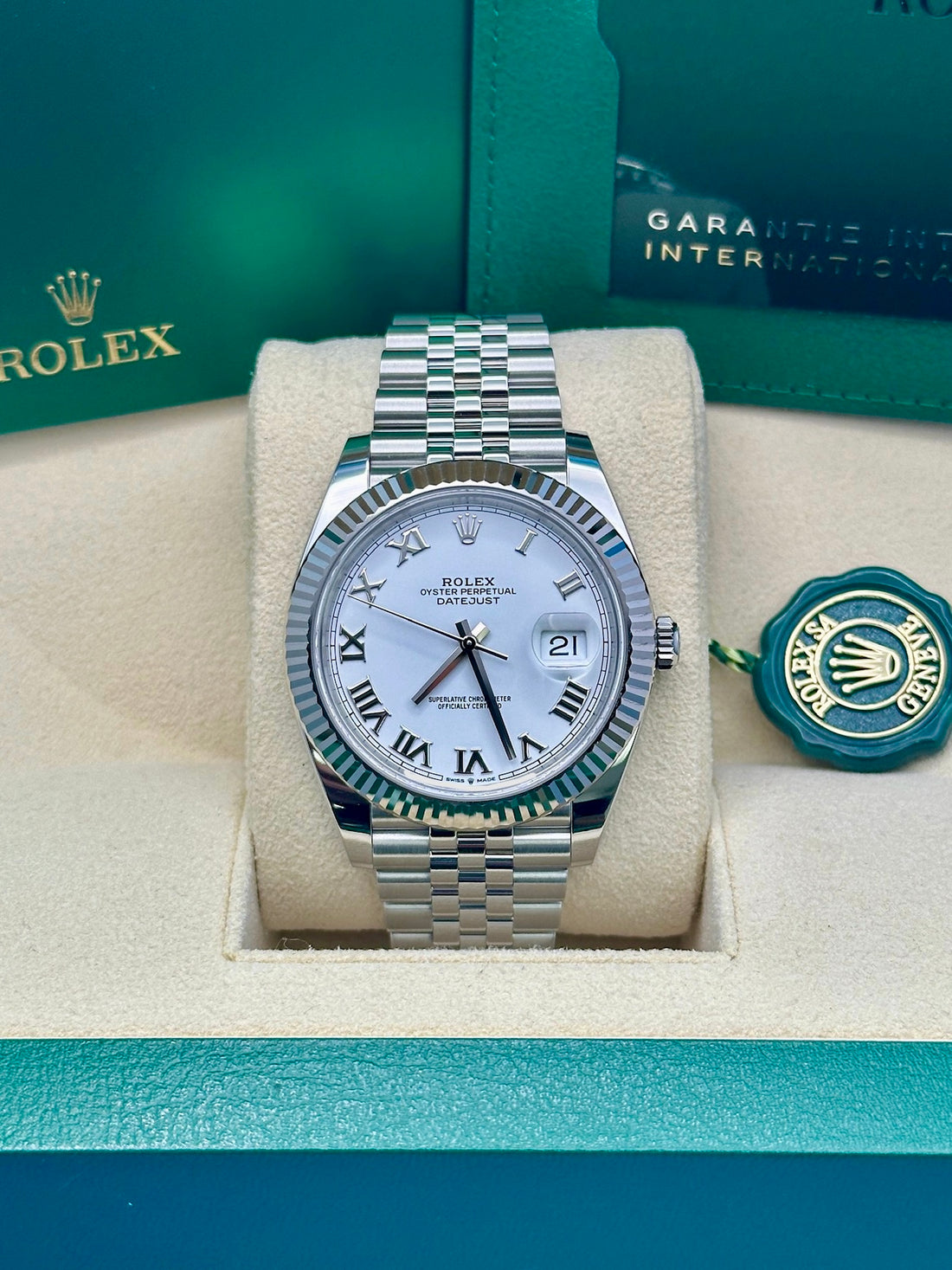 Rolex Steel and White Gold Rolesor Datejust 41  - White Roman Dial - Jubilee Bracelet - 126334 wrj