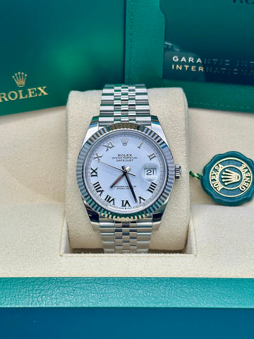 Rolex Datejust 41 126334, 2024, white Roman dial, Jubilee bracelet