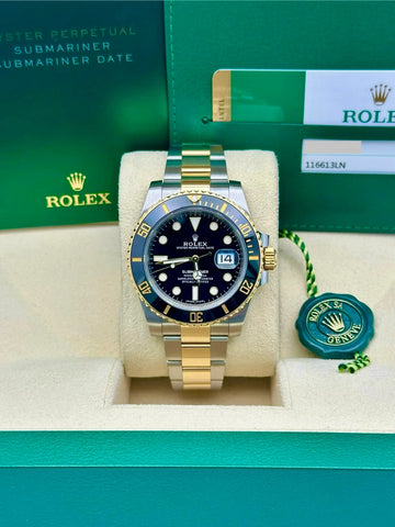 Rolex Steel and Gold Rolesor Submariner Date  - Black Dial - 116613LN