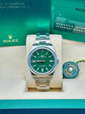Rolex Oyster Perpetual 41 124300, 2024, green dial, Oyster bracelet