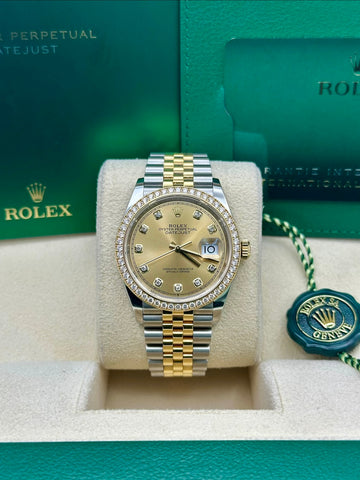 Rolex Datejust Champagne Diamonds Dial Jubilee Bracelet 126283RBR