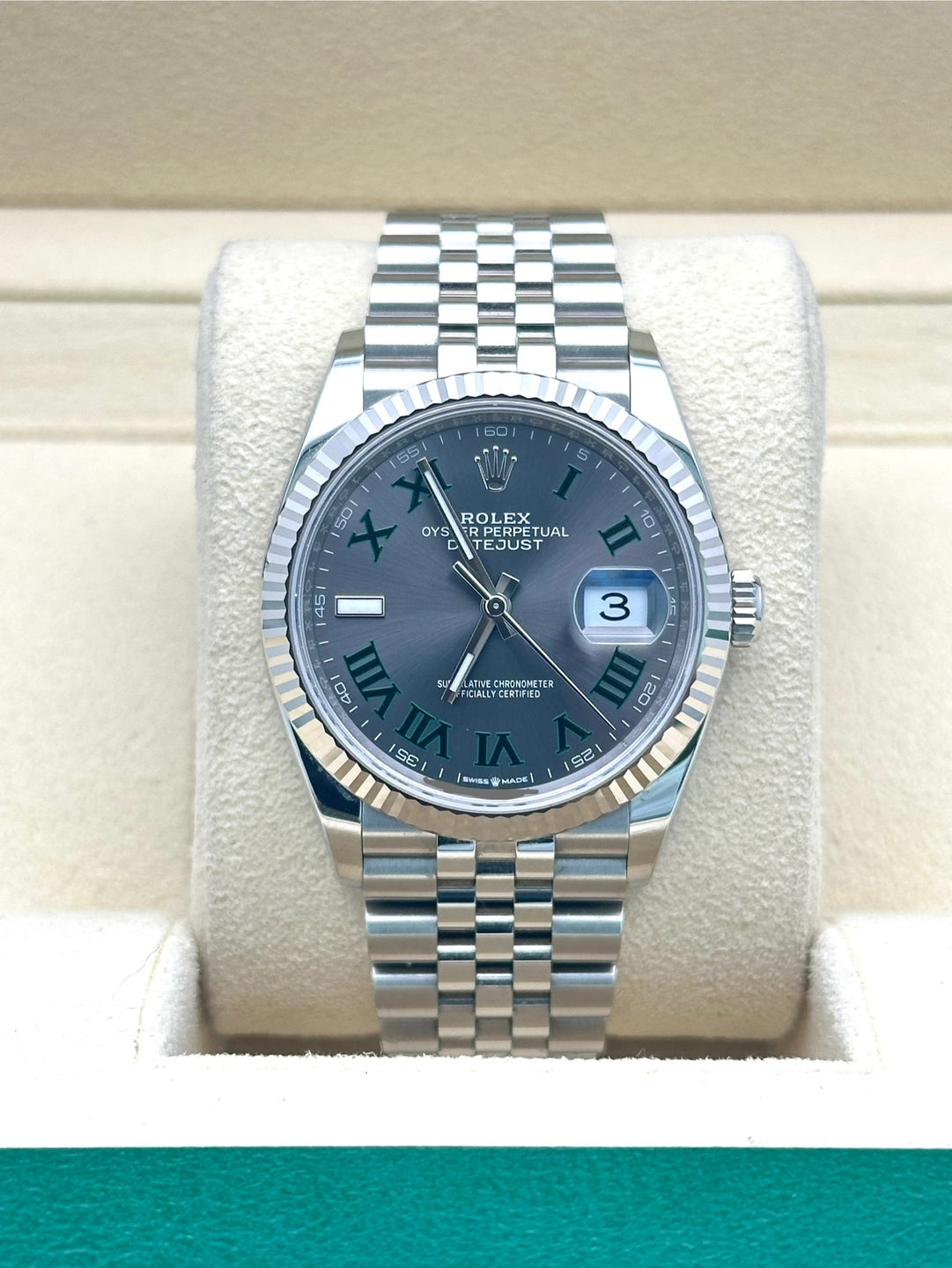 Rolex Datejust 36 126234, 2025, Wimbledon dial, Jubilee bracelet