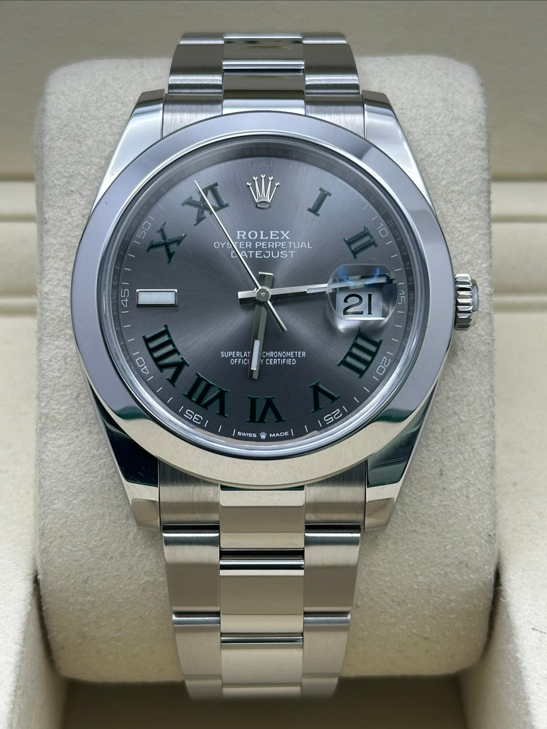 Rolex Datejust 41 126300, 2026, Wimbledon dial, Oyster bracelet