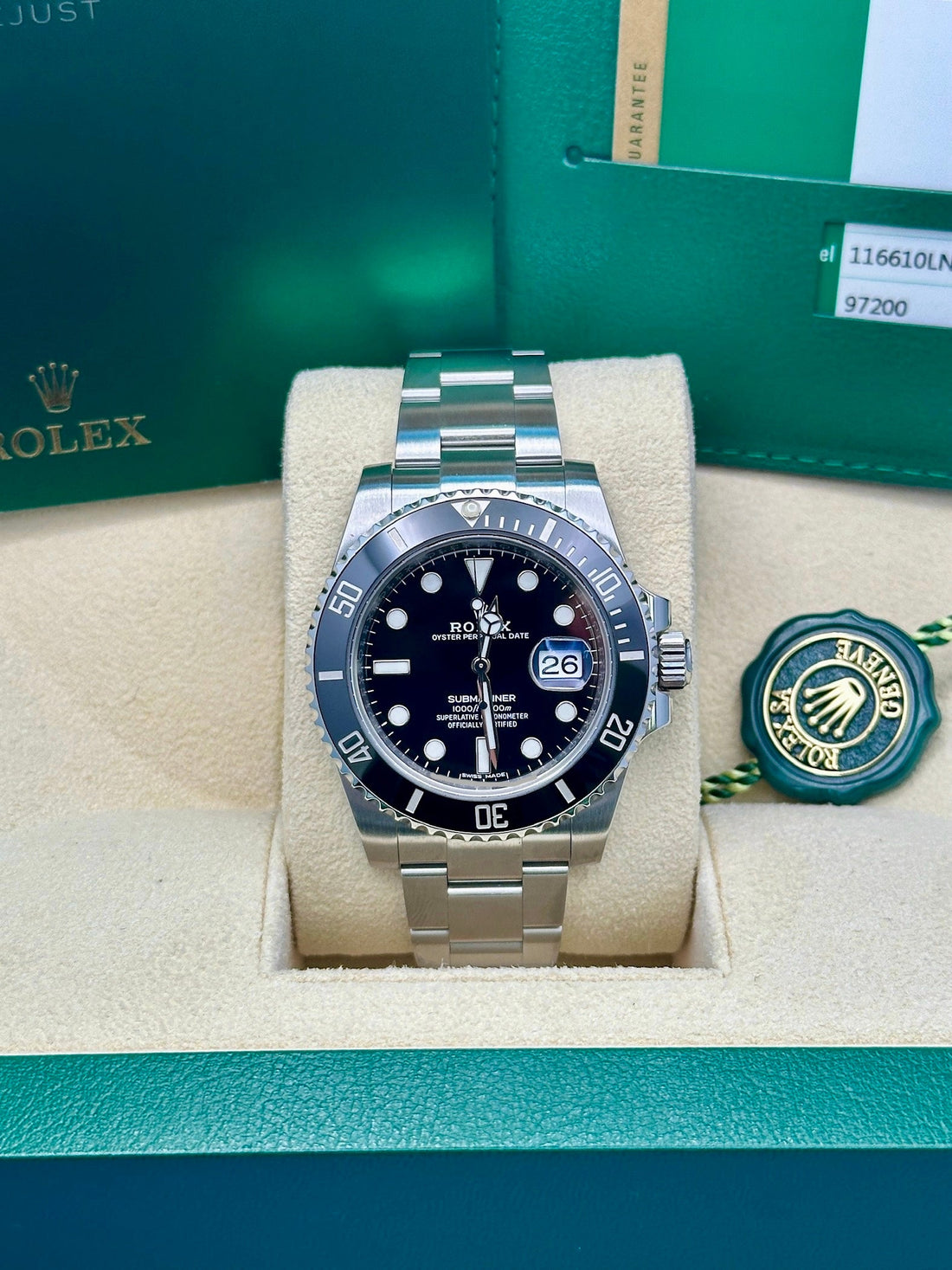 Rolex Steel Submariner Date Watch - Black Dial - 116610LN