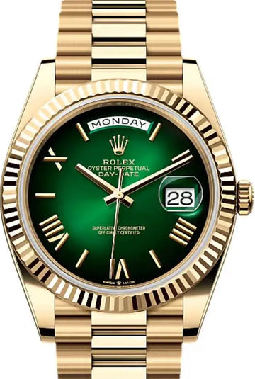 Rolex Day-Date 40 Green Ombre Dial 18K Yellow Gold President