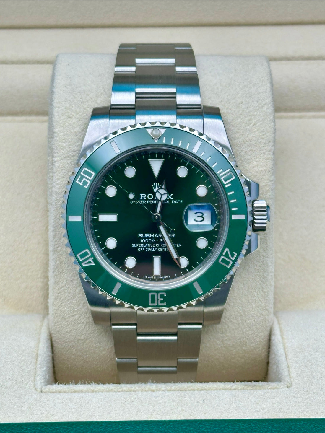 Rolex Submariner Date Hulk 116610LV, 2017, green dial