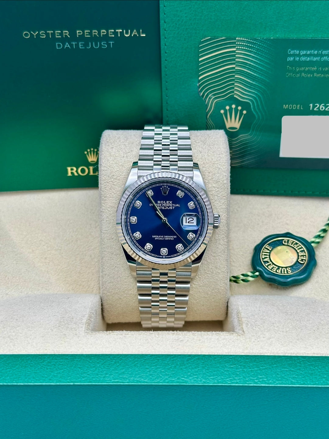 Rolex Steel Datejust 36  - Blue Diamond Dial - Jubilee Bracelet - 126234 bldo