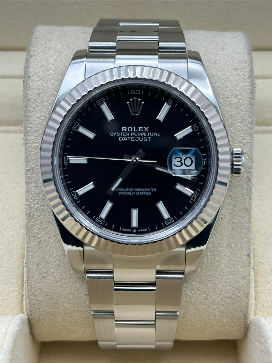 Rolex Datejust 41 126334, 2019, black index dial, Oyster bracelet