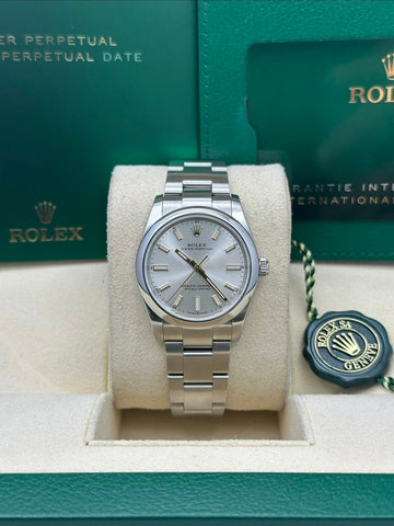 Rolex Oyster Perpetual Silver Dial Oyster Bracelet 124200