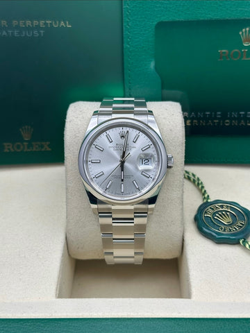 Rolex Datejust Silver Index Dial Oyster Bracelet 126200