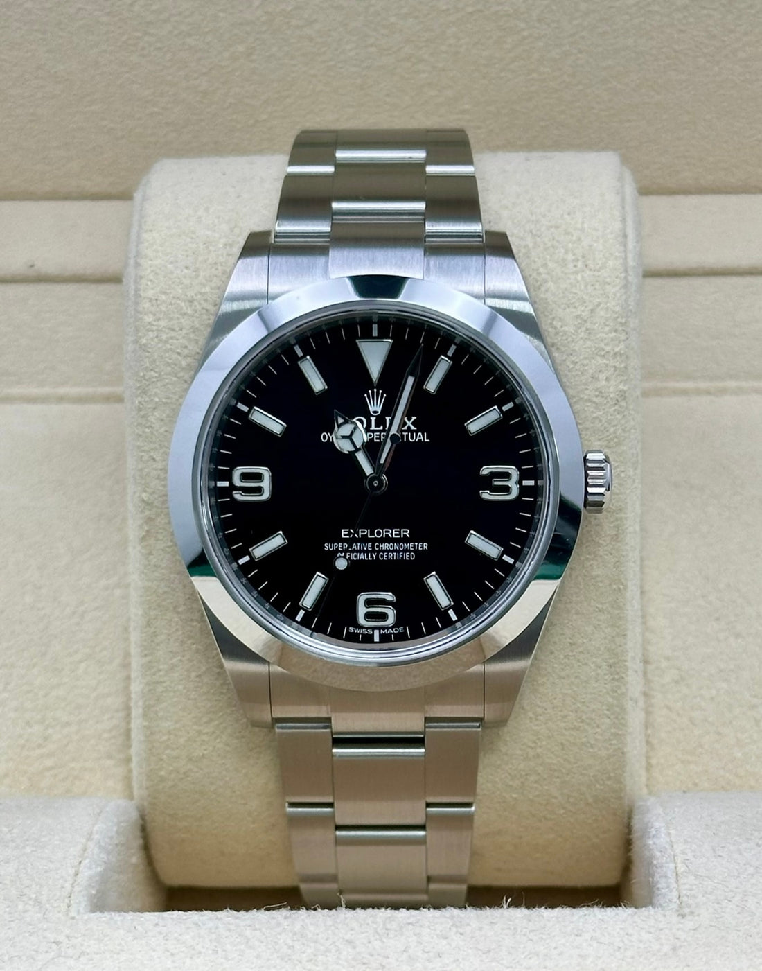 Rolex Explorer 214270, 2022, black dial, Oyster bracelet