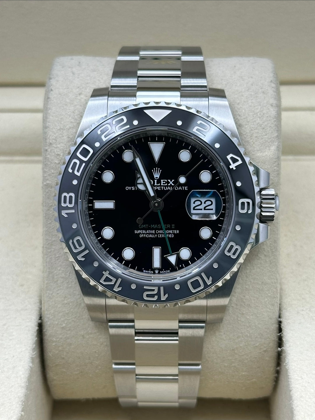 Rolex GMT-Master II 126710GRNR, 2026, black dial, Oyster bracelet