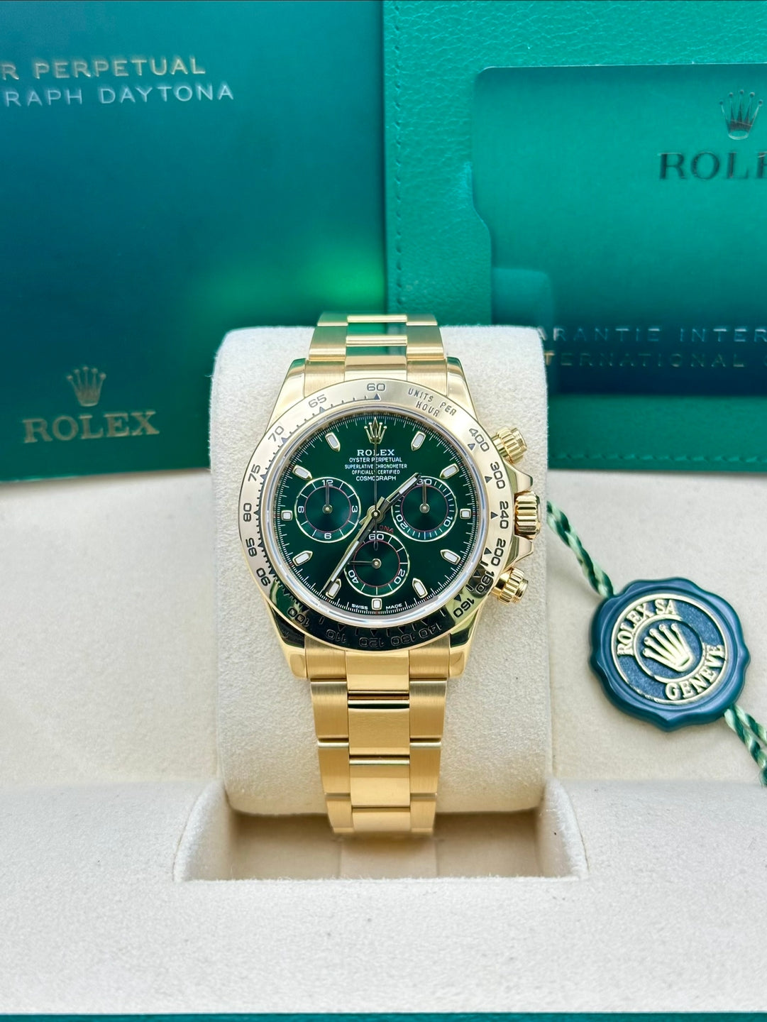Rolex Daytona 116508, 2021, green dial, Oyster bracelet