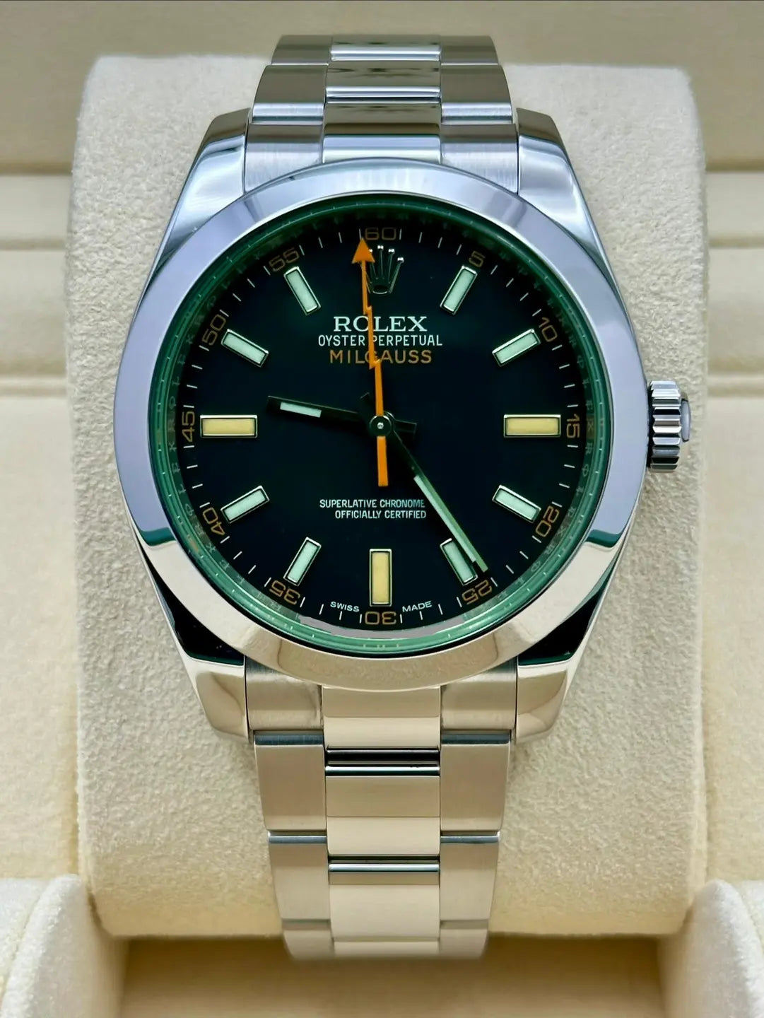 Rolex Milgauss 116400GV, 2020, black dial, steel bracelet