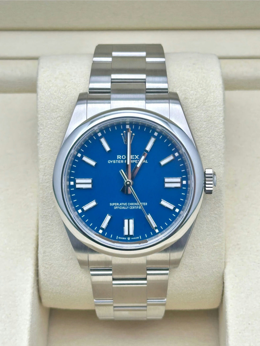 Rolex Oyster Perpetual 41 134300, 2025, blue dial, Oyster bracelet