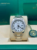 Rolex Datejust 41 126300, 2026, white Roman dial, Oyster bracelet