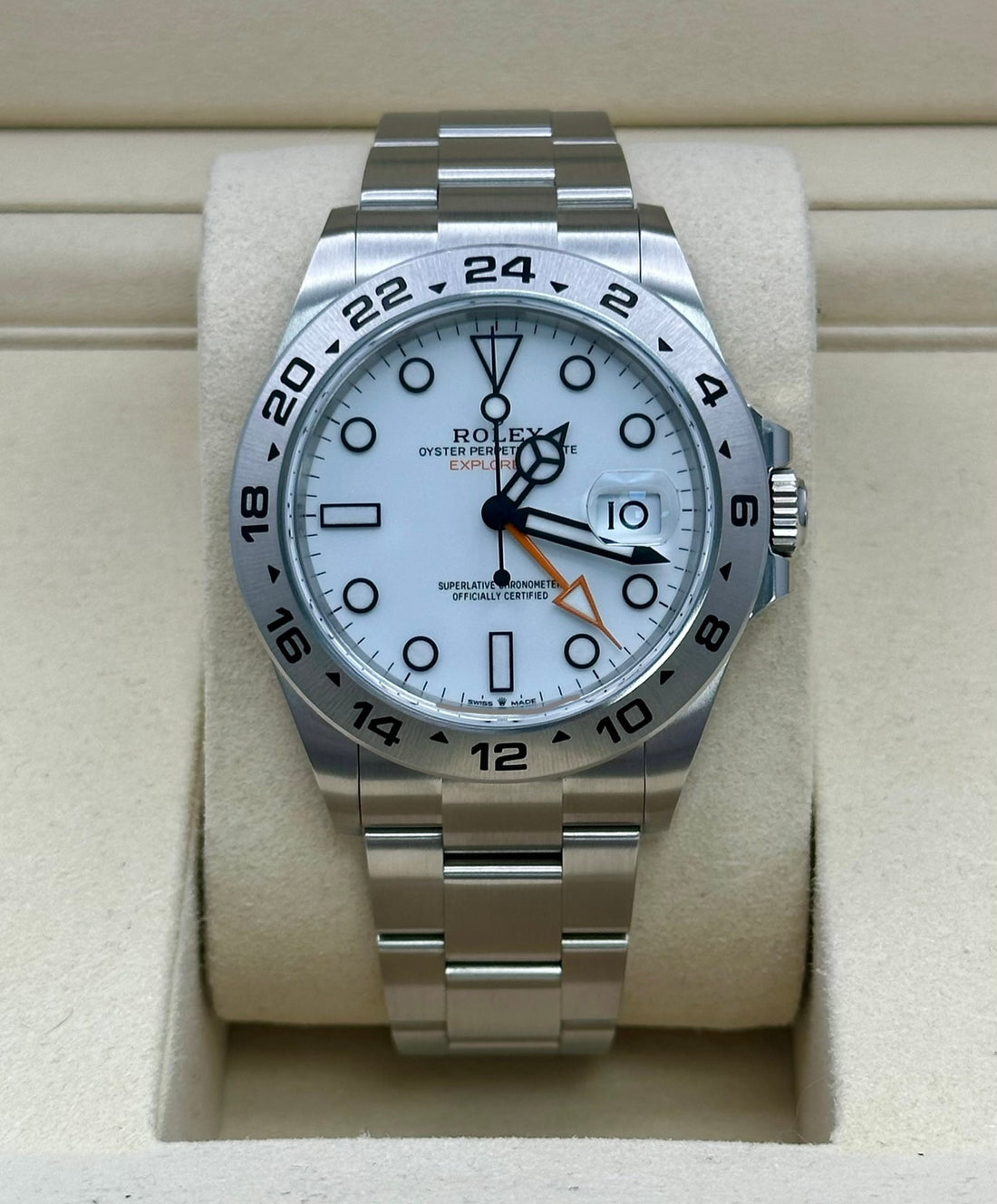 Rolex Explorer 226570, 2025, white dial, Oyster bracelet