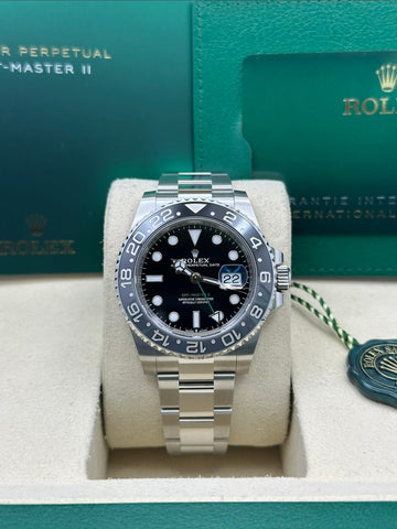 Rolex GMT-Master II Black Dial Oyster Bracelet 126710GRNR