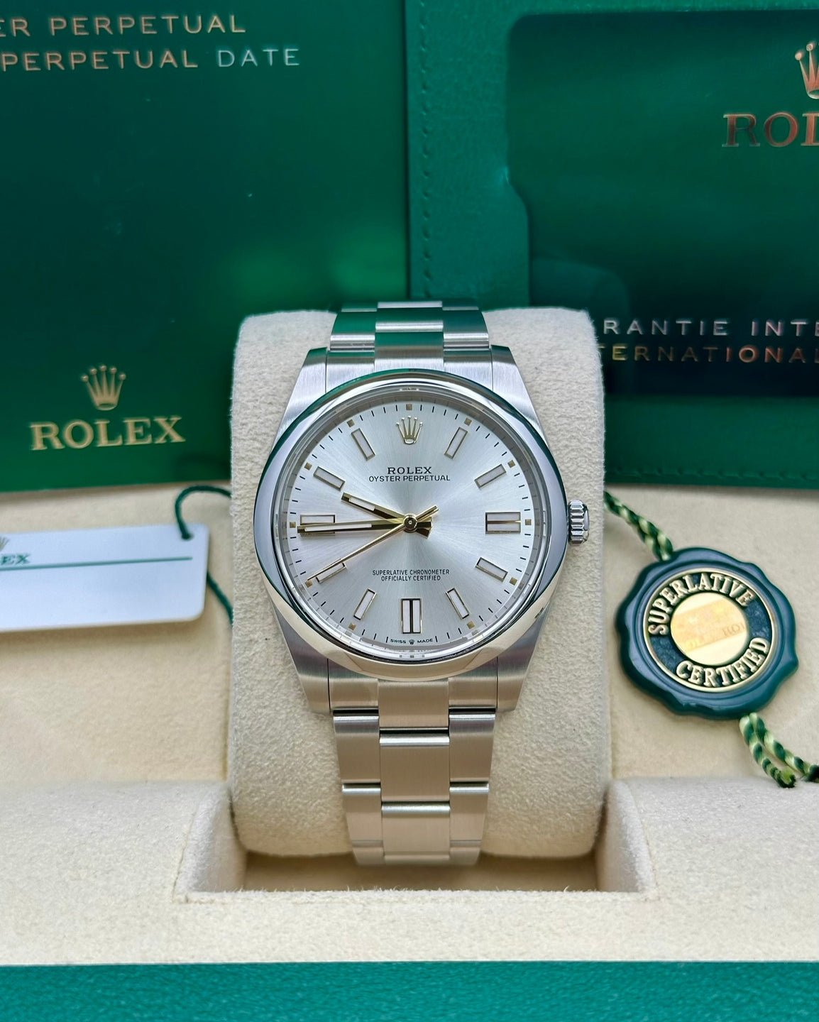 Rolex Oyster Perpetual 41 124300, 2024, silver dial, Oyster bracelet