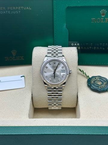 Rolex Datejust Silver Diamonds Dial Jubilee Bracelet 278274