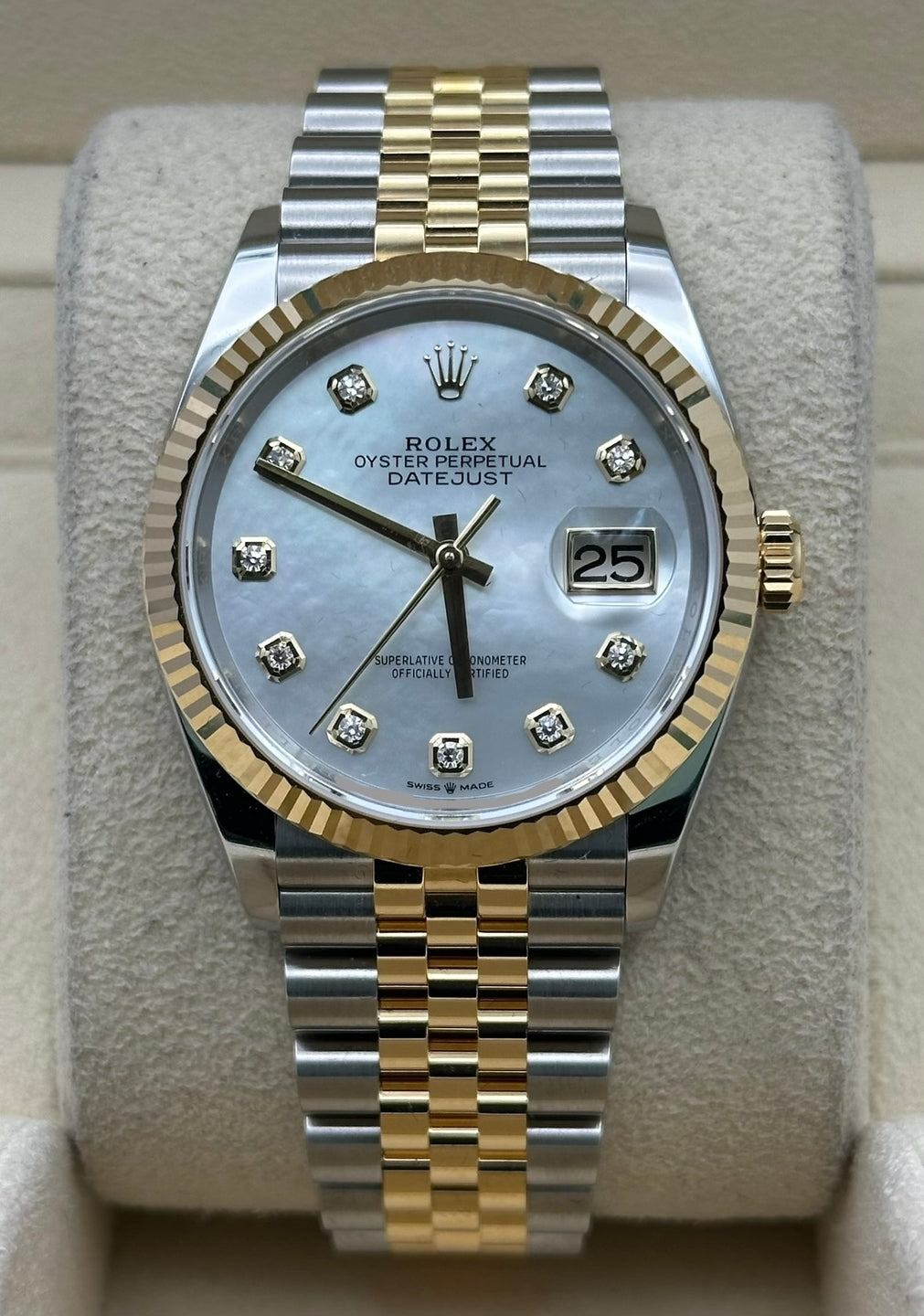 Rolex Datejust 36 126233, 2024, MOP dial, Jubilee bracelet