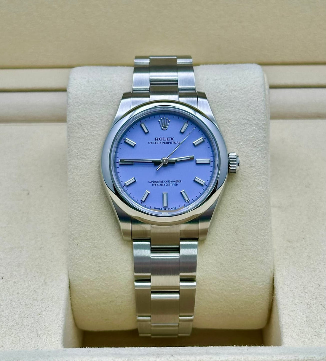 Rolex Oyster Perpetual 31 277200, 2025, lavender dial, Oyster bracelet