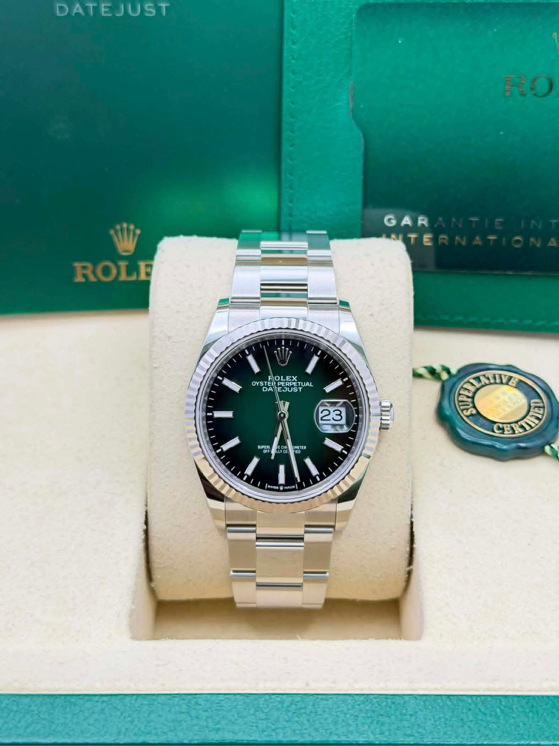 Rolex Steel Datejust 36  - Green Ombré Dial - Oyster Bracelet - 126234
