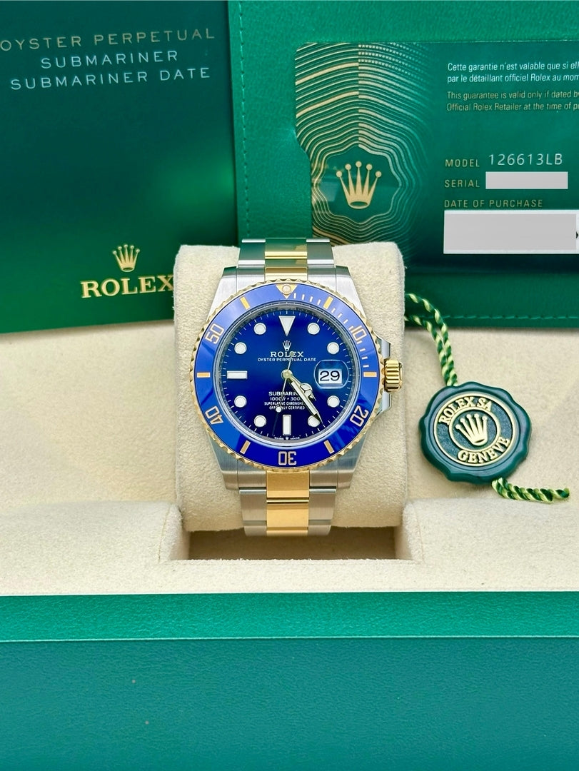 Rolex Submariner 126613LB, 2025, blue dial, Oyster bracelet