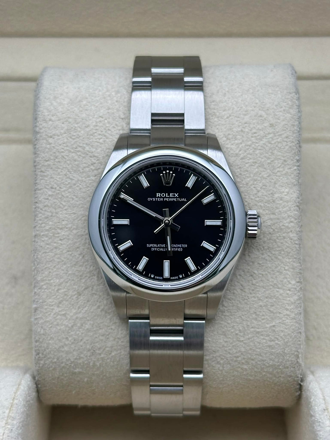 Rolex Oyster Perpetual 28 276200, 2024, black index dial, Oyster bracelet