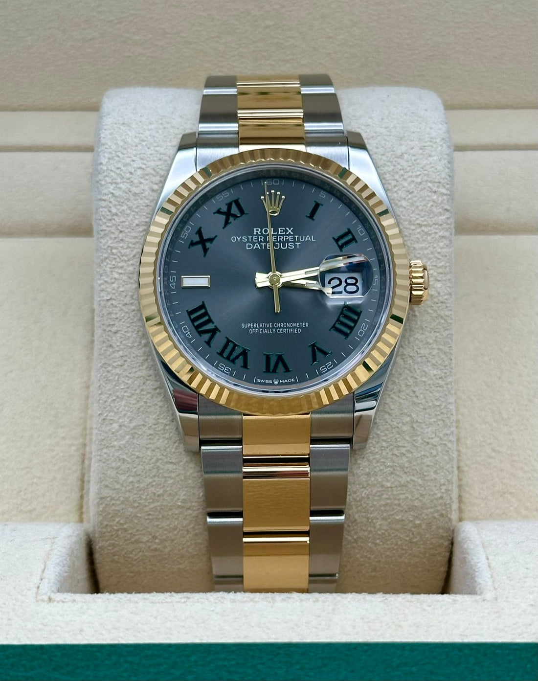 Rolex Datejust 36 126233, 2024, Wimbledon dial, Oyster bracelet