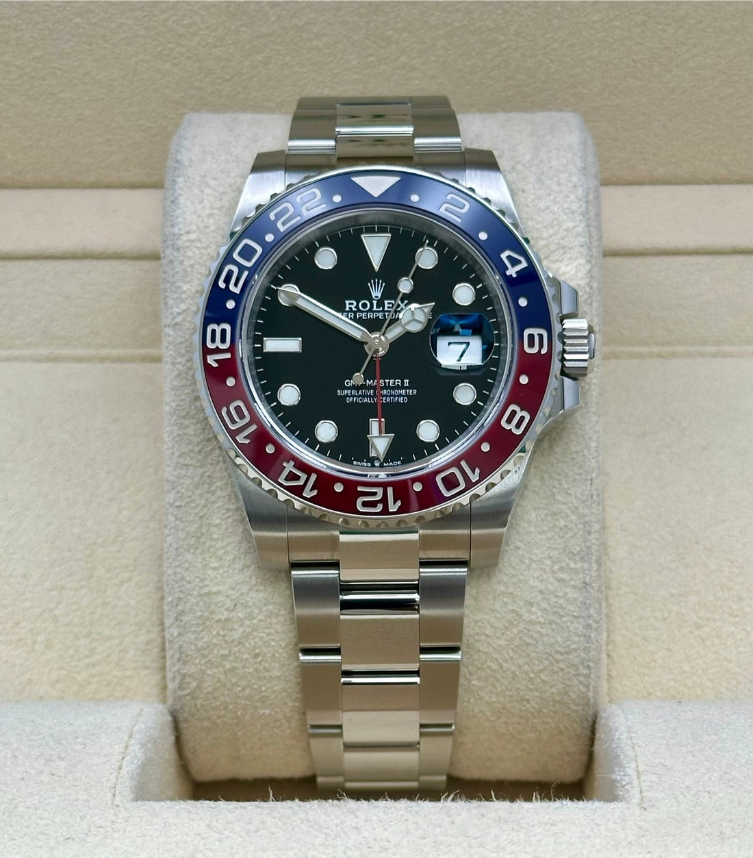 Rolex GMT-Master II Pepsi 126710BLRO, 2022, black dial, Oyster bracelet