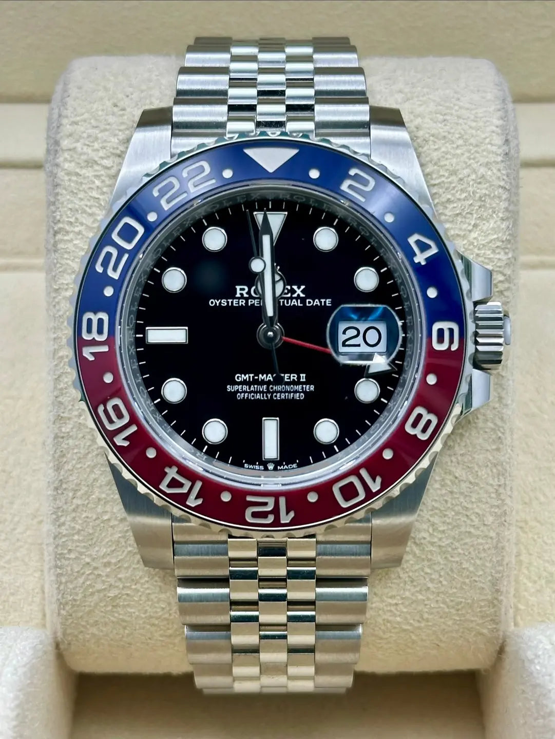 Rolex GMT-Master II 40 Pepsi 126710BLRO, 2023, black dial, Jubilee bracelet