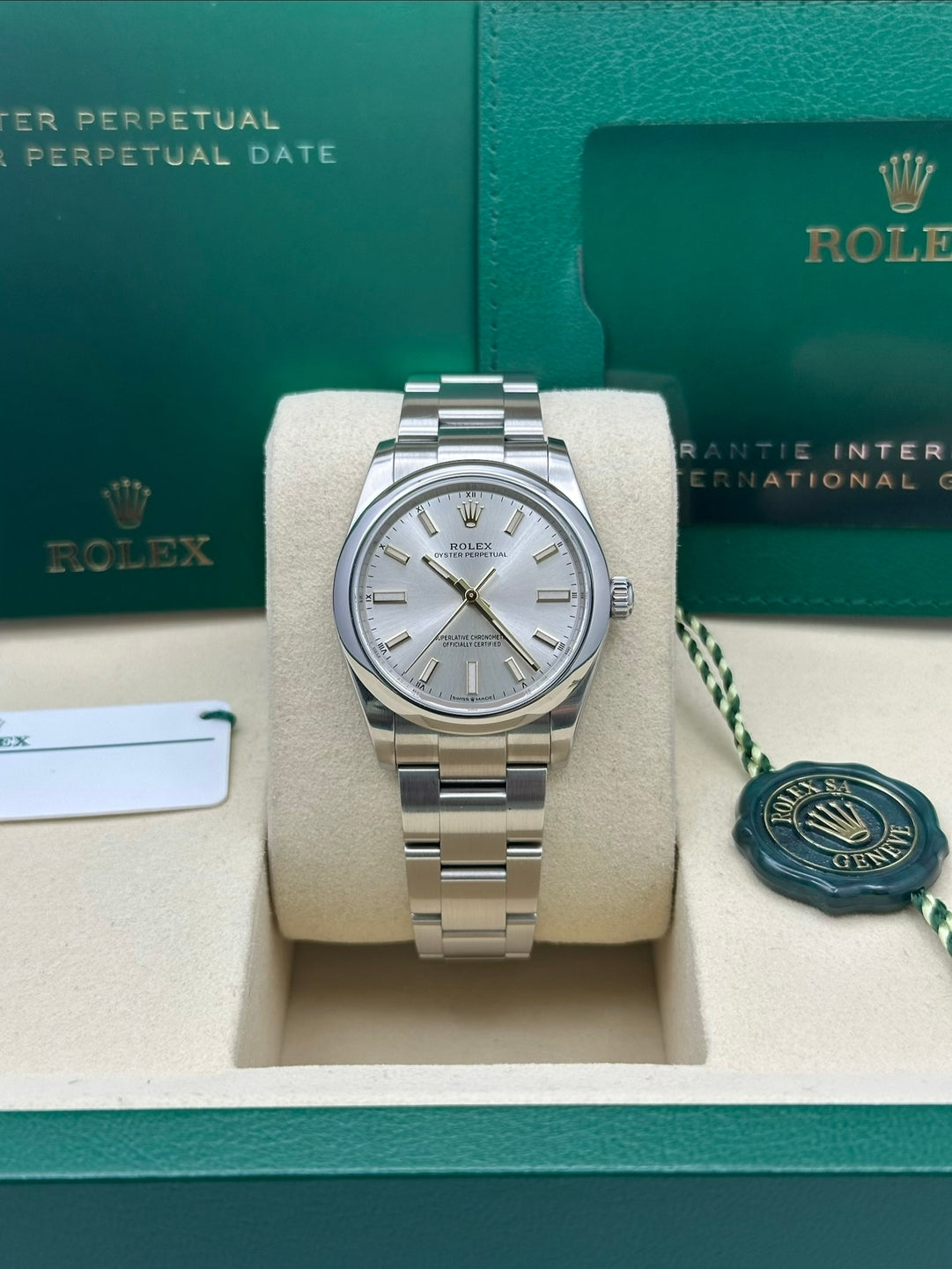 Rolex Oyster Perpetual 34 124200, 2025, silver dial, Oyster bracelet