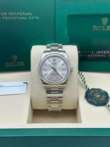 Rolex Oyster Perpetual Silver Dial Oyster Bracelet 124200