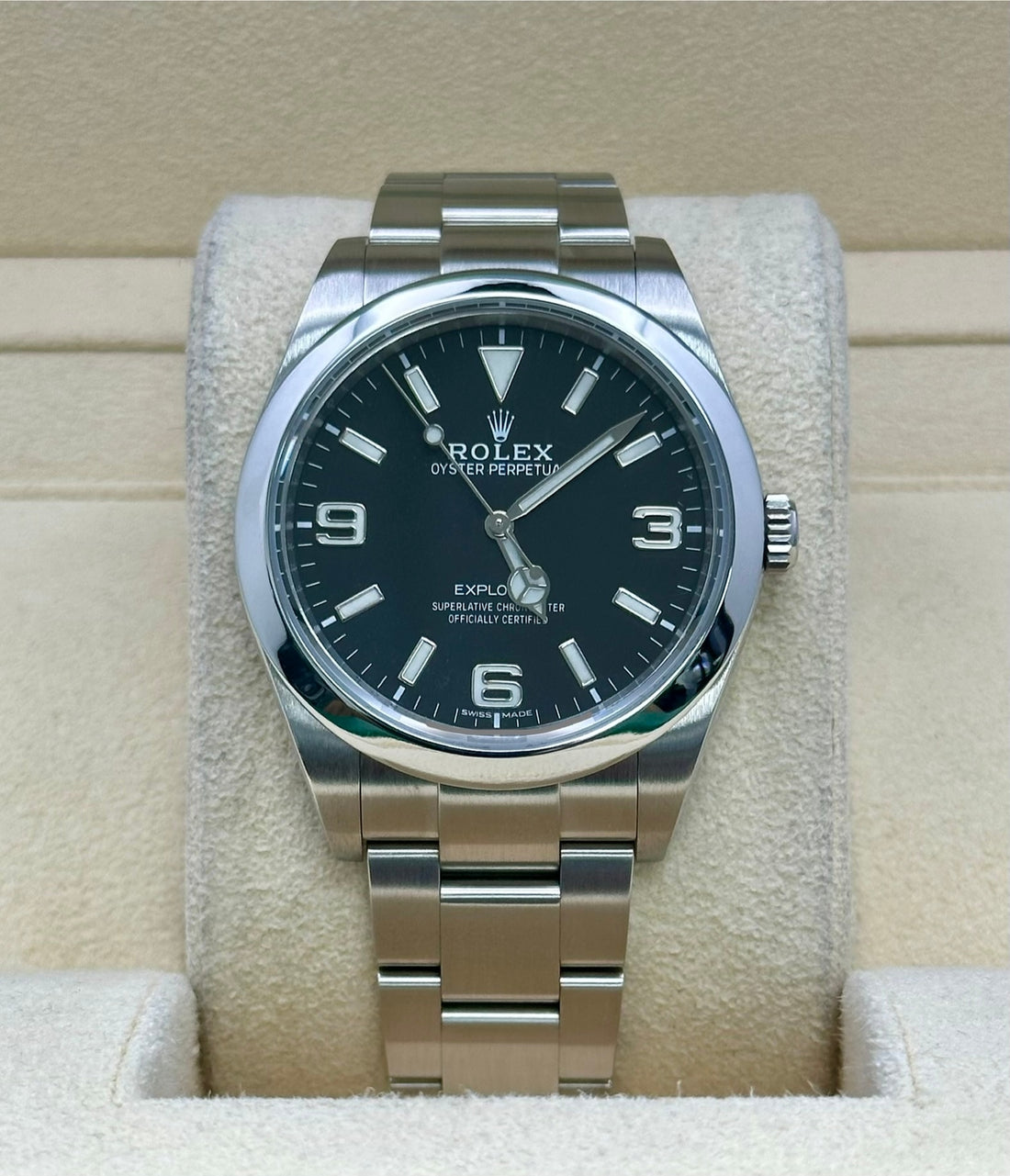 Rolex Explorer 214270, 2018, black dial, Oyster bracelet