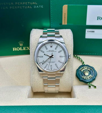 Rolex Oyster Perpetual White Dial Oyster Bracelet 114300
