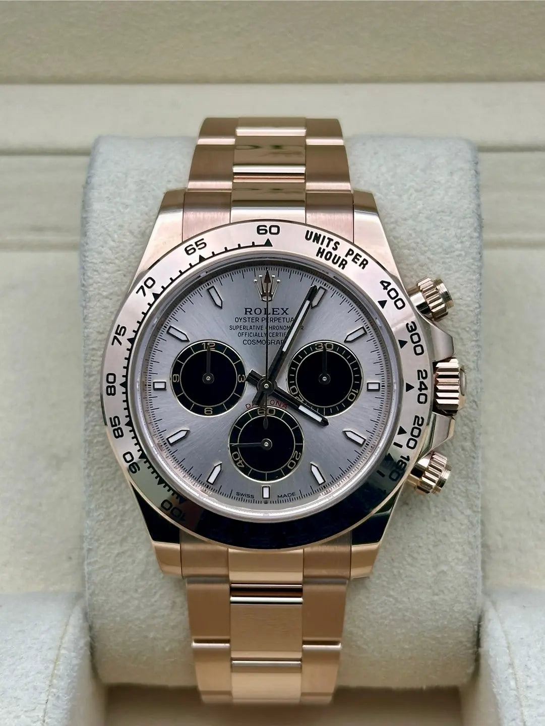 Rolex Daytona 126505, 2024, sundust and black index dial, Oyster bracelet