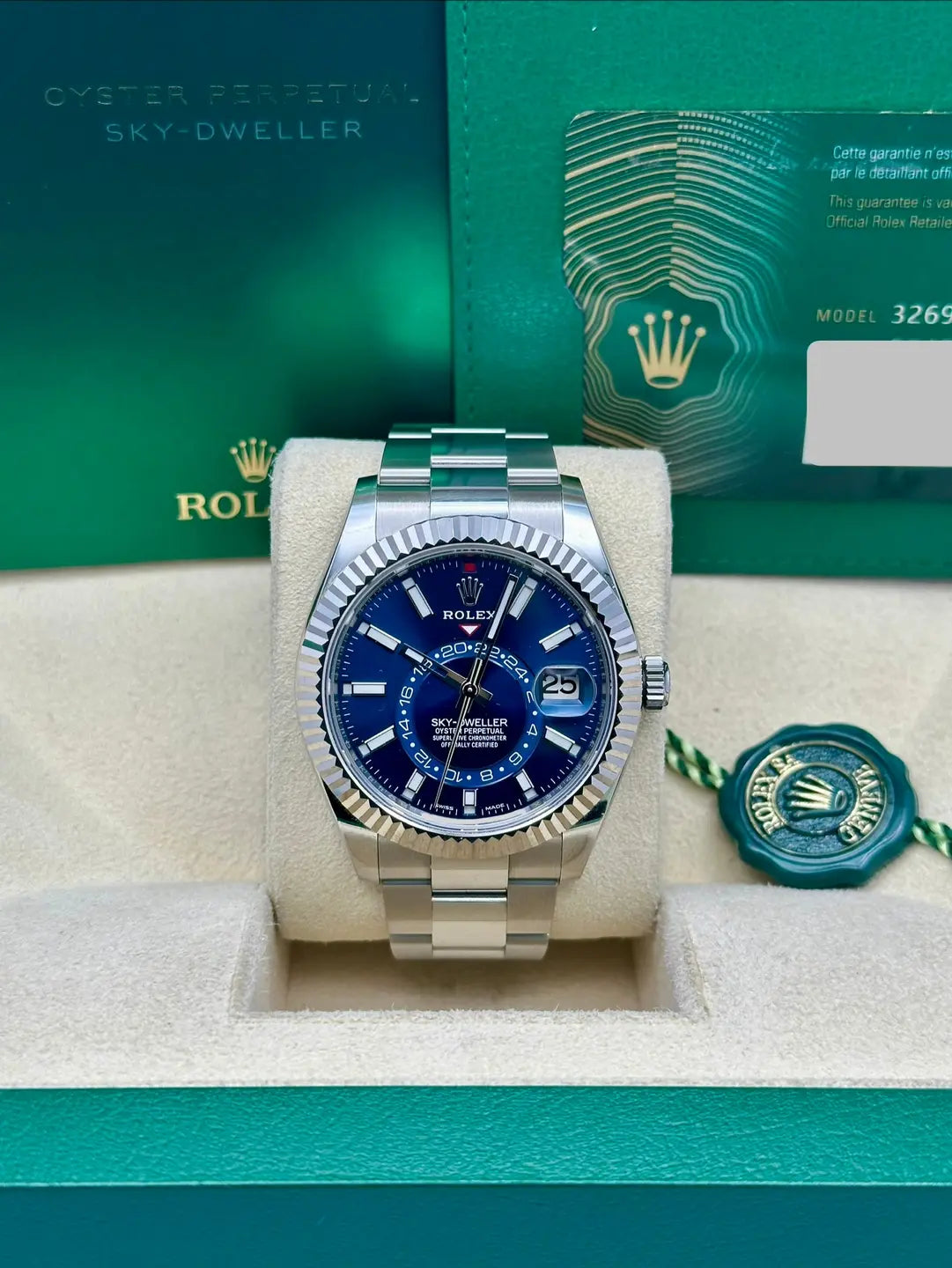 Rolex Sky-Dweller 326934, 2020, blue index dial, Oyster bracelet