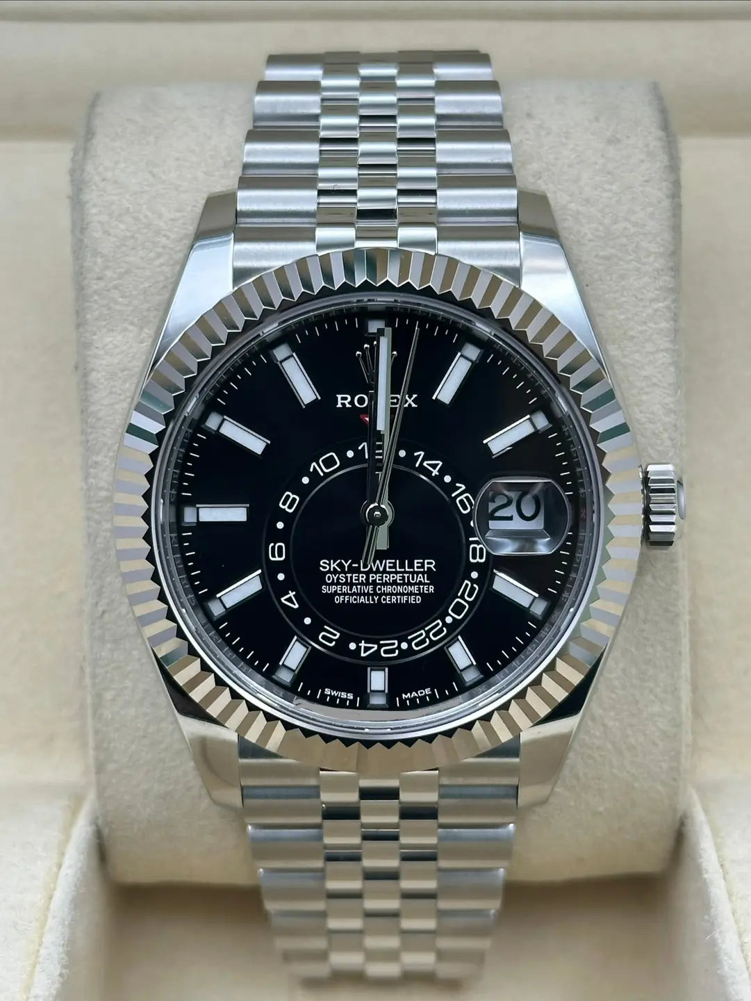 Rolex Sky-Dweller 326934, 2020, black index dial, Jubilee bracelet