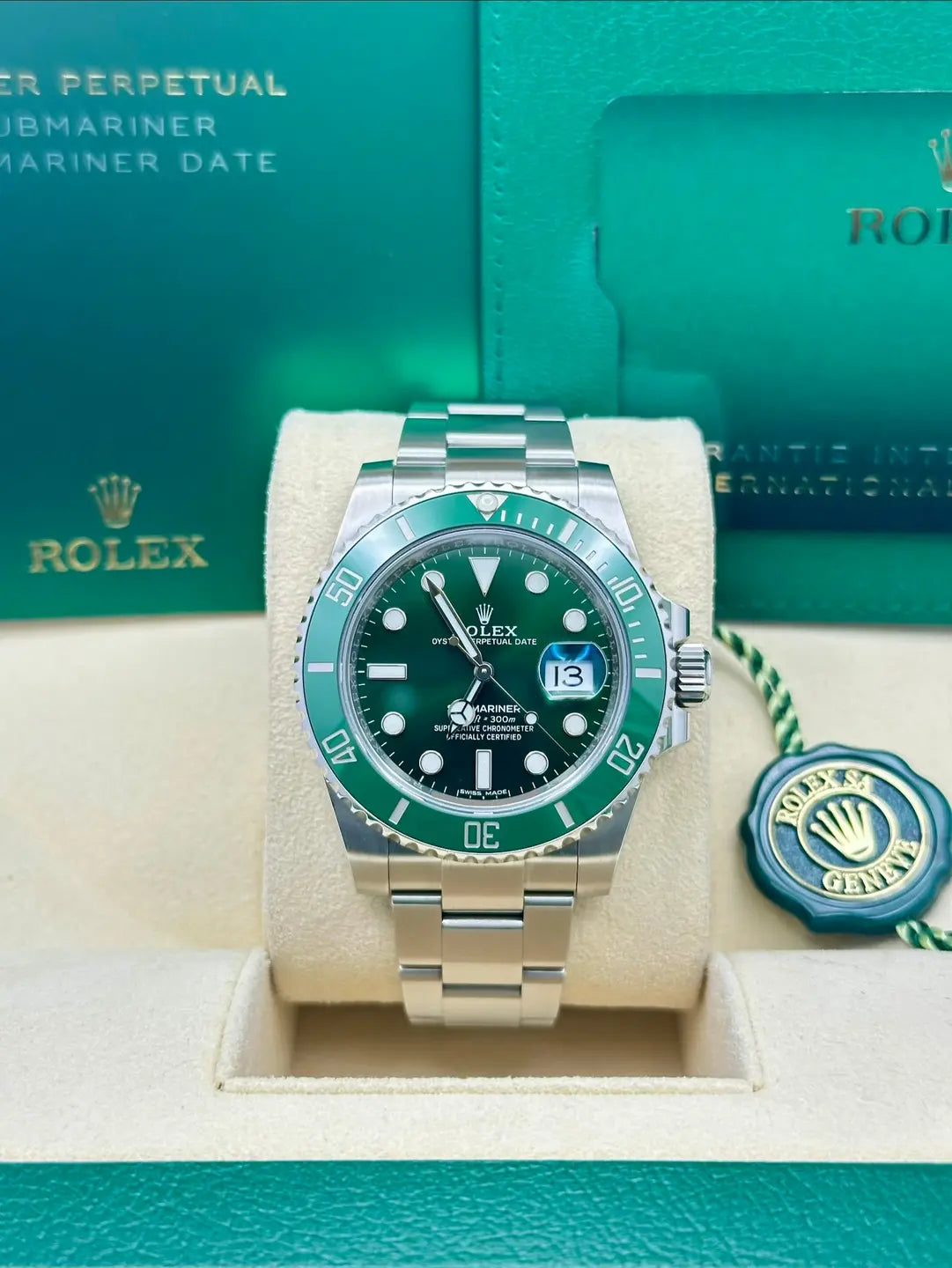 Rolex Steel Submariner Date New Card - The Hulk - Green Dial - 116610LV
