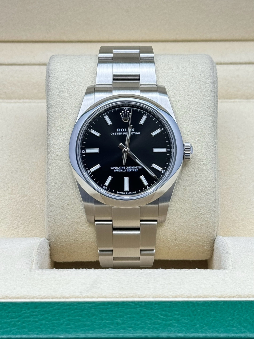 Rolex Oyster Perpetual 34 124200, 2025, black dial, Oyster bracelet