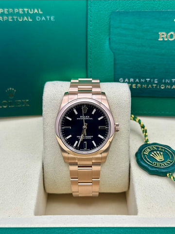 Rolex Oyster Perpetual Black Dial Oyster Bracelet 124205